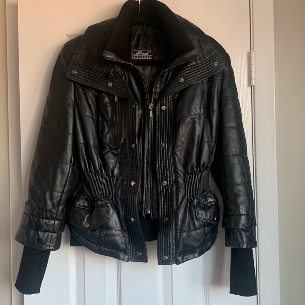 Real Leather Black Fitted Jacket